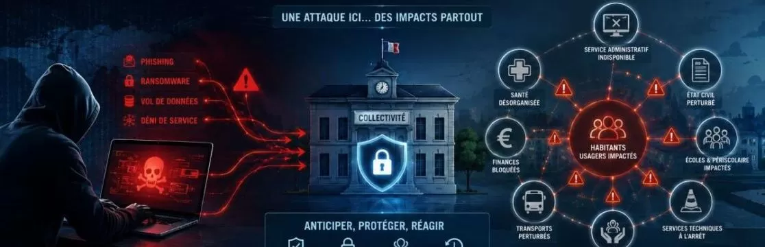 Illustration : Cyberattaques contre les collectivités : Comment anticiper l'effet domino sur les services publics ?